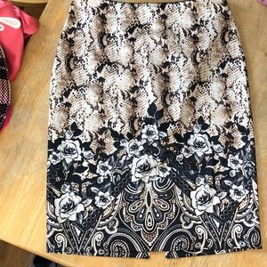 White House/Black Market brown/black/cream pencil skirt